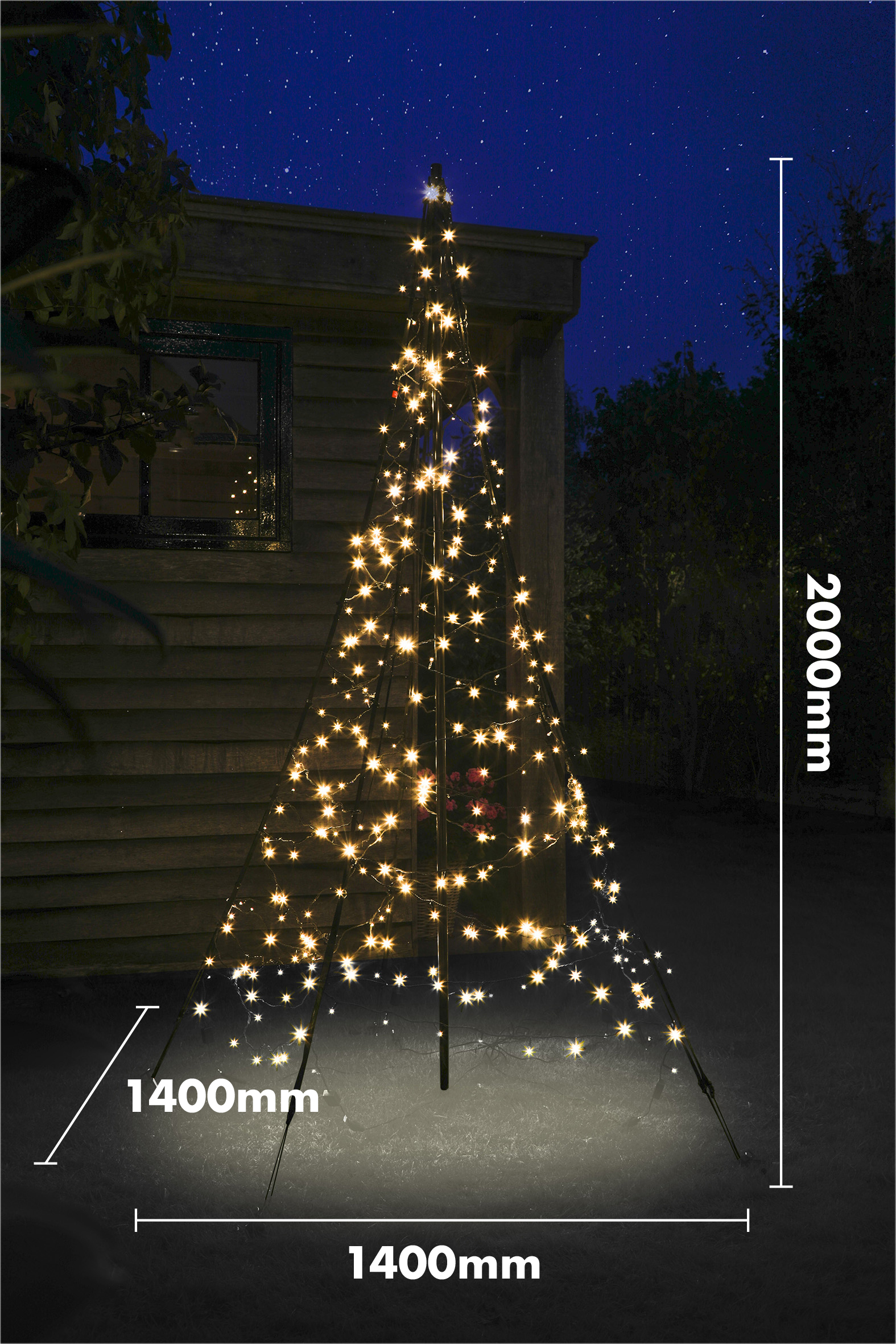 Fairybell Outdoor Christmas Tree M Led Lights Pole And