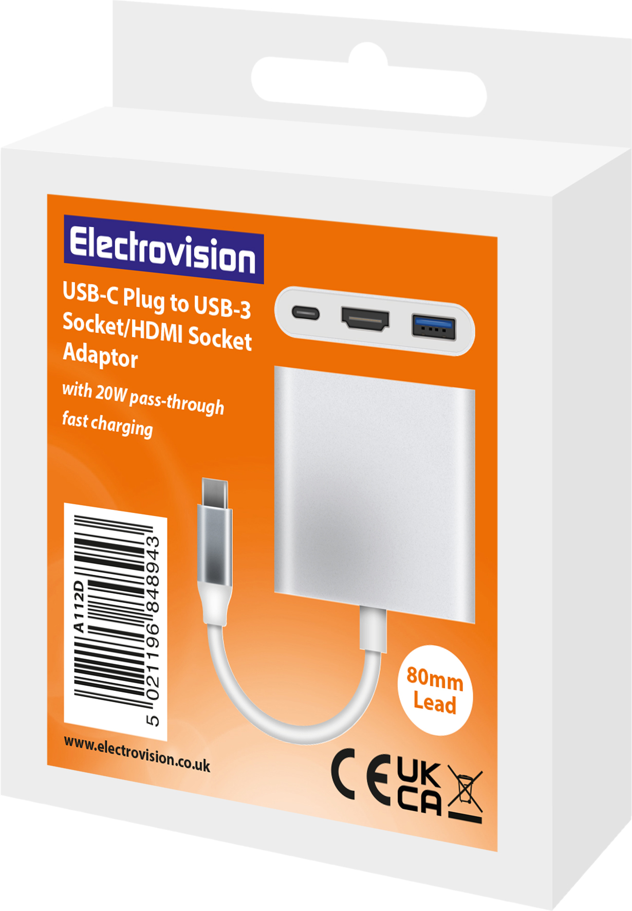 Electrovision USB C Plug To USB 3 And HDMI Adaptor With 20W Pass usb-connector-sizes-chart