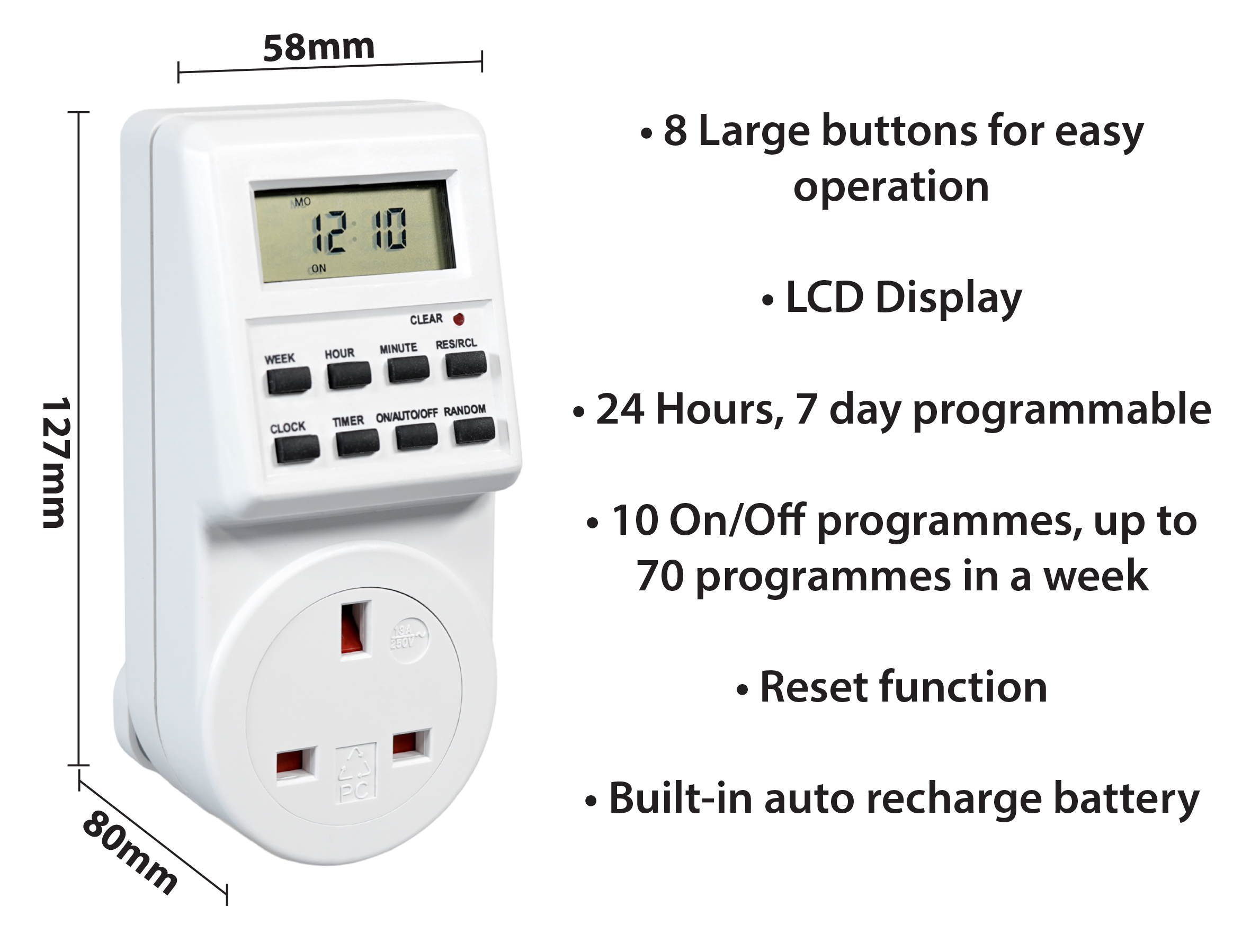 Eagle Plug-In 7 Day Programmable Digital Timer | Electrovision