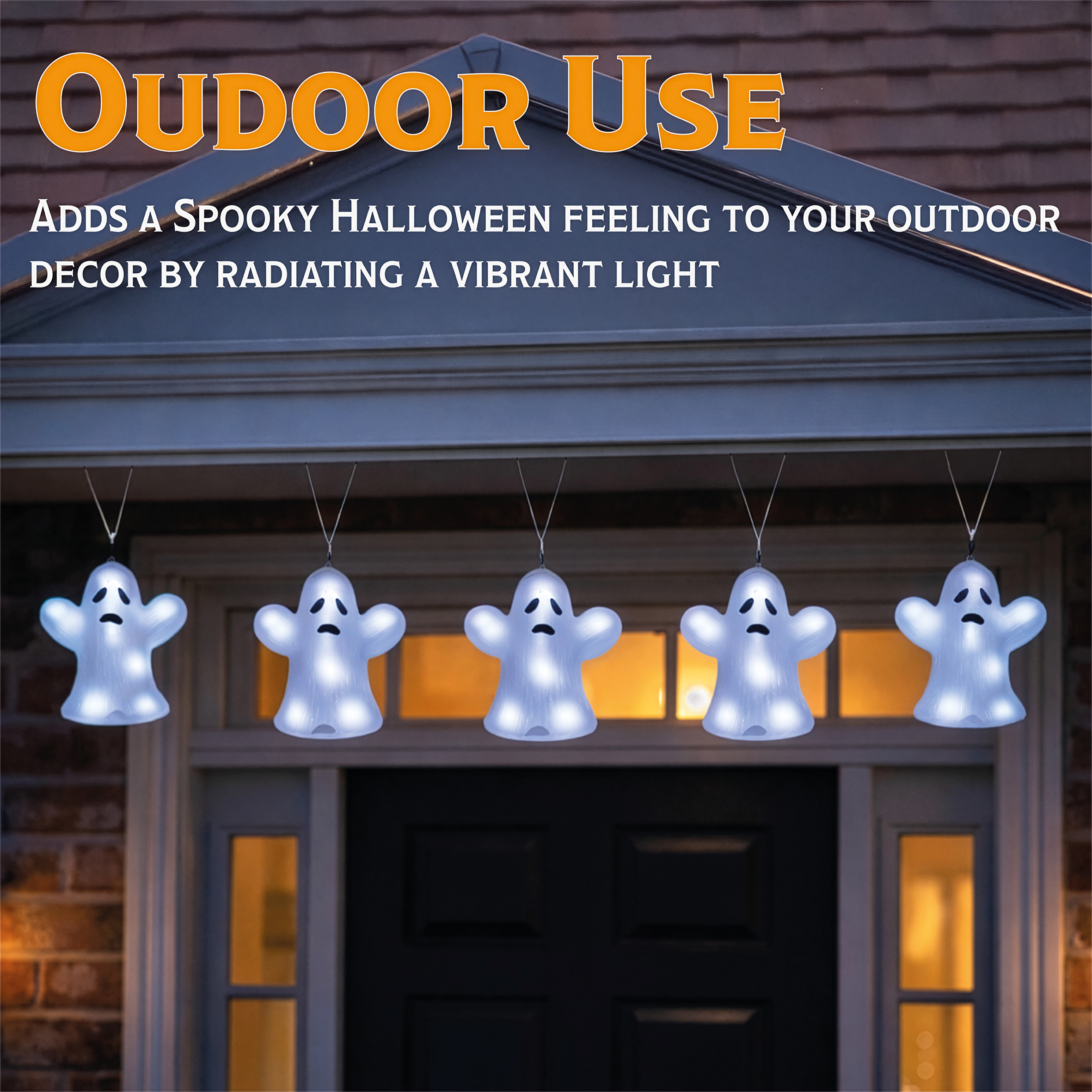 Fxlab Set of 5 Acrylic Ghost Lights with 40 White LED Outdoor Battery ...