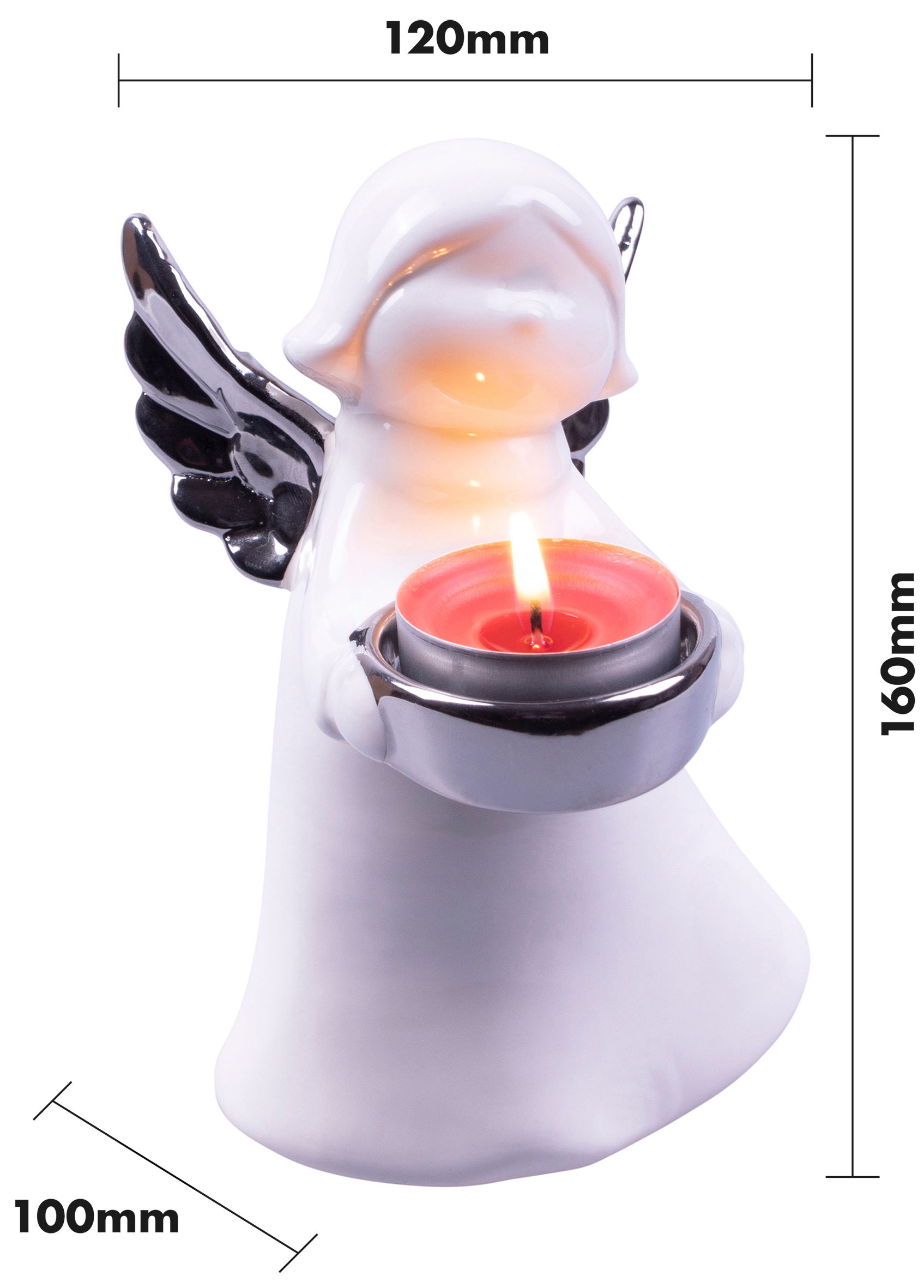 St Helens Home and Garden Ceramic Winged Angel Tealight Holder