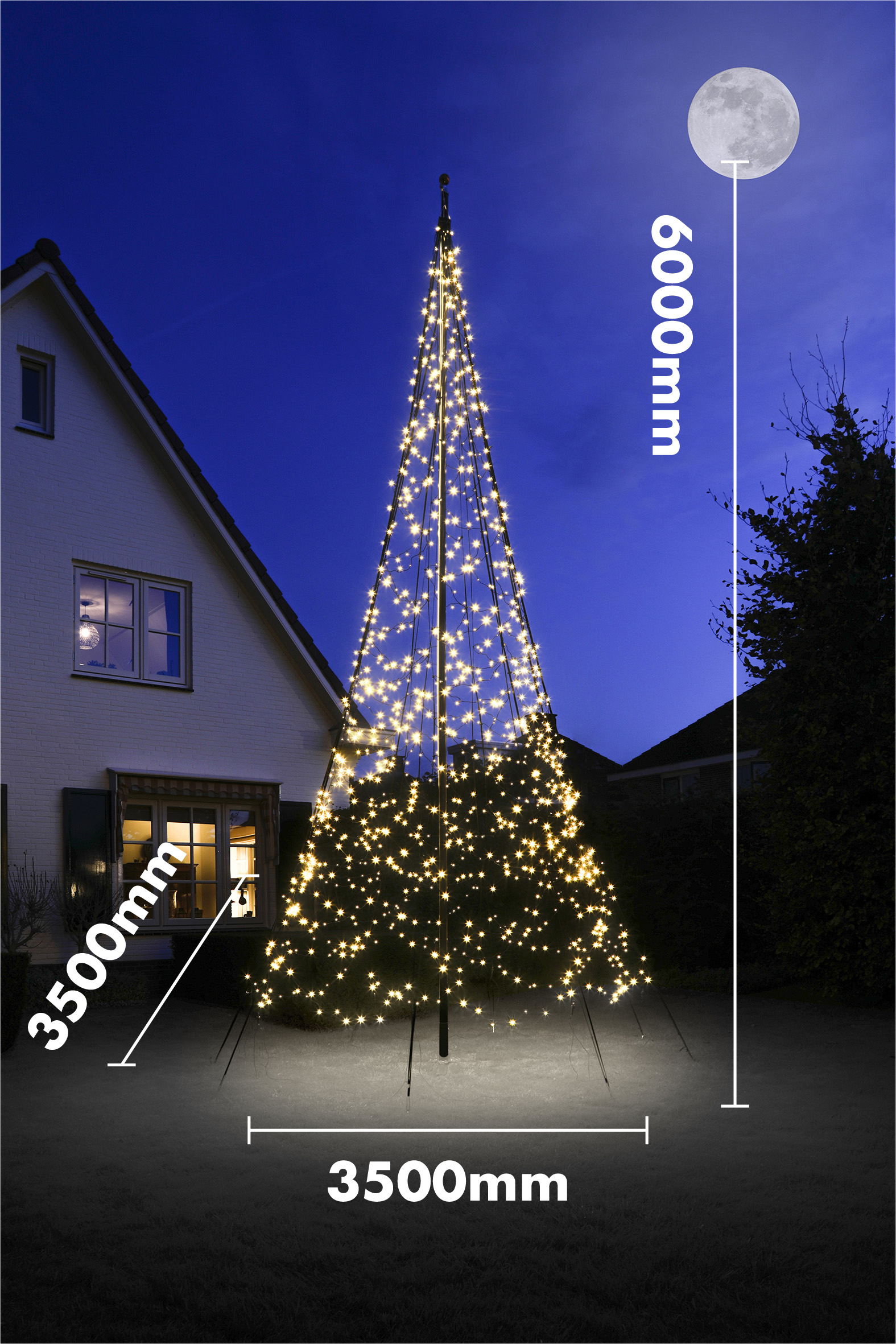 FAIRYBELL Outdoor Christmas Tree with Twinkle No Pole - 6M 1200 LED ...