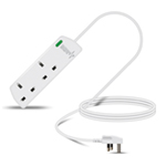 Eagle Two Gang Anti-Surge Extension Lead with Neon White