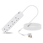 Eagle Four Gang Switched Extension Lead with Neon White