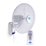 Prem-I-Air 18" Wall Fan with Remote, 3 Speeds, Oscillation, 7.5hr Timer, Adjustable Head