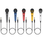 Soundlab Dynamic Karaoke Microphone With Fixed 3m 6.35mm Jack Lead Pack of 5