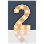 St Helens Home and Garden Battery Operated 3D LED Number Light.  Warm White LED