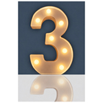 St Helens Home and Garden Battery Operated 3D LED Number Light.  Warm White LED