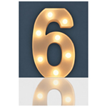 St Helens Home and Garden Battery Operated 3D LED Number Light.  Warm White LED