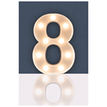 St Helens Home and Garden Battery Operated 3D LED Number Light.  Warm White LED