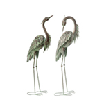 St Helens Home and Garden Pair of Metal Heron Garden Ornament