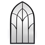 St Helens Home and Garden Gothic Arched Wall Mirror Black