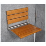 Wooden Slatted Shower Seat in Oak