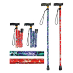 Pack of Two Folding Walking Sticks Floral Design