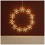 Xmas Haus  Warm White LED Metal Christmas Festive Wreath Ring