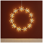 Xmas Haus  Warm White LED Metal Christmas Festive Wreath Ring